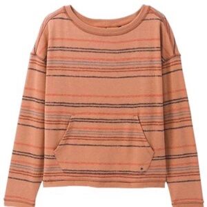 Casual Striped Tan Crew Neck Sweater